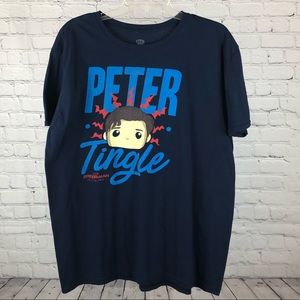 Men’s Pop! Tee Peter Tingle Spiderman short sleeve shirt in navy blue size XL